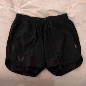ASRV Perforated Black Shorts